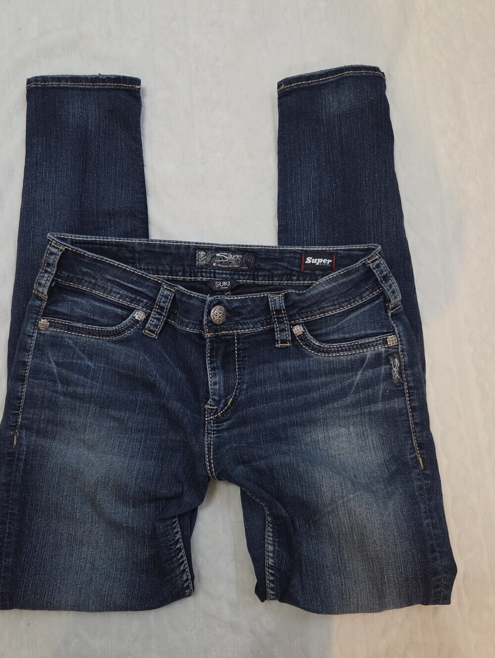 Vtg Y2k Silver Jeans Suki Mid Super Skinny Casual Jeans | W29
